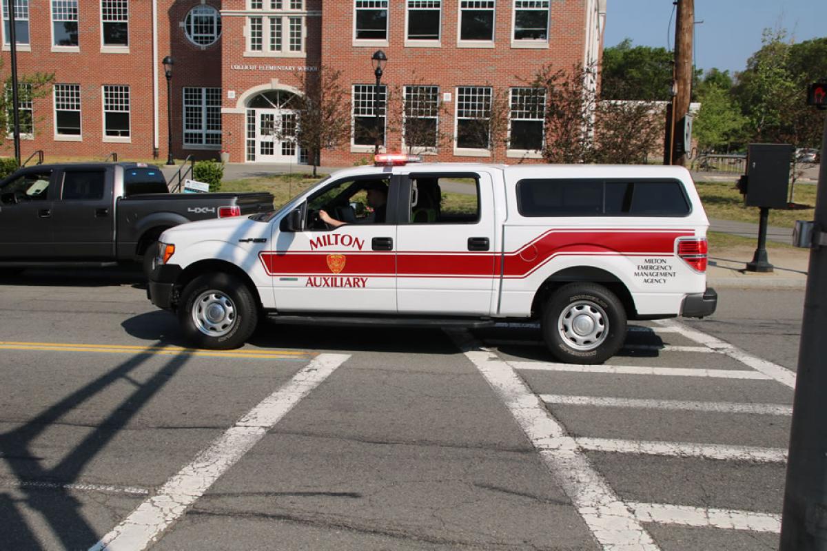 Milton Fire Support Truck on the Road