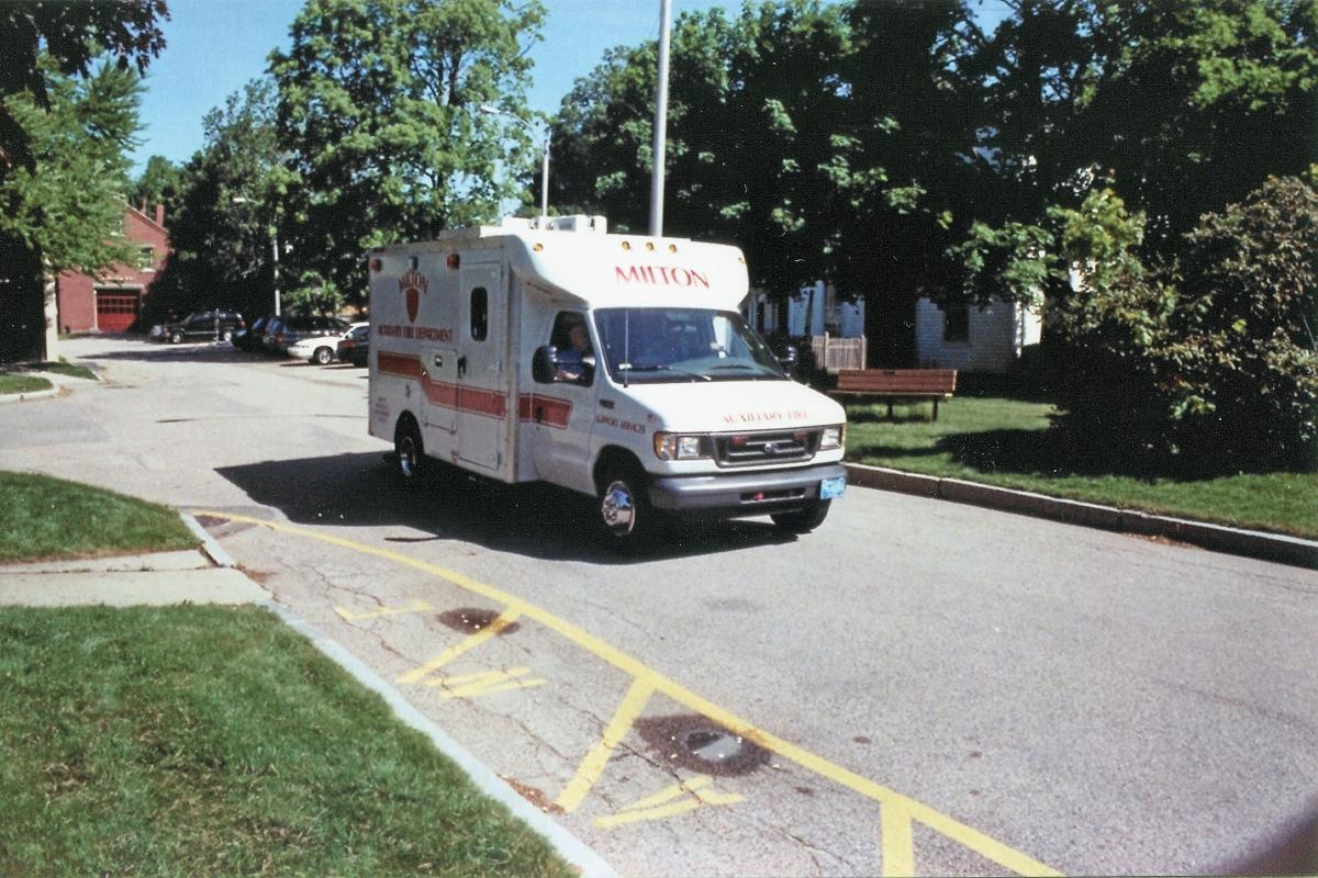 Milton Fire Support Vehicle on the Road