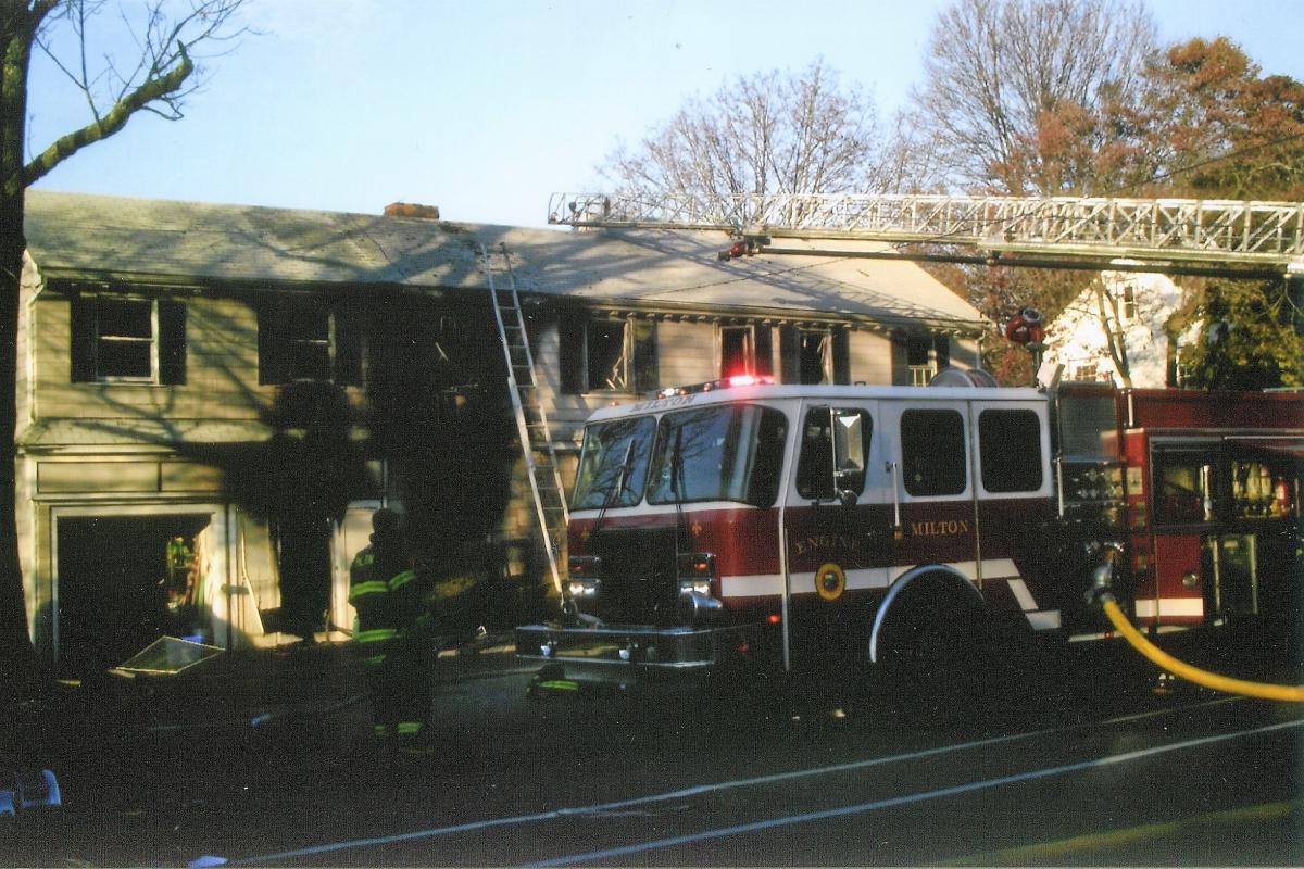 Fire Apparatus in Front of a House